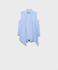 Mango Women's Tie-Neck Blouse