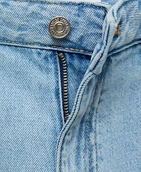 Mango Women's Turned-Up Hem Wide Leg Cropped Jeans