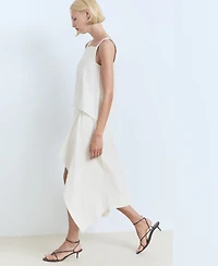 Mango Women's Striped Asymmetric Skirt