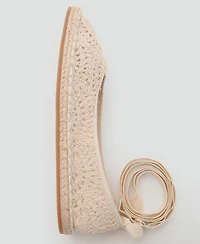 Mango Women's Crochet Ballet Flats