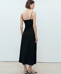 Mango Women's Bow Neckline Long Dress