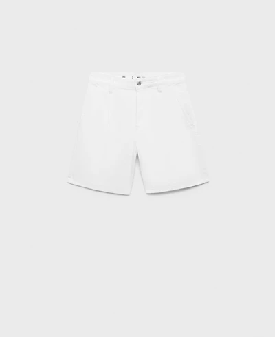 Mango Women's Mid-Rise Pleated Denim Bermuda Shorts