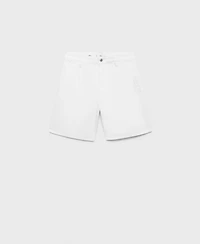 Mango Women's Mid-Rise Pleated Denim Bermuda Shorts