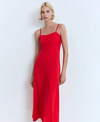 Mango Women's Bow on the Back Midi Dress
