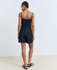 Mango Women's Short Denim Romper