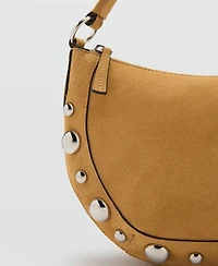 Mango Women's Medium Studded Suede Handbag
