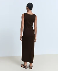 Mango Women's Bow Neckline Knitted Dress