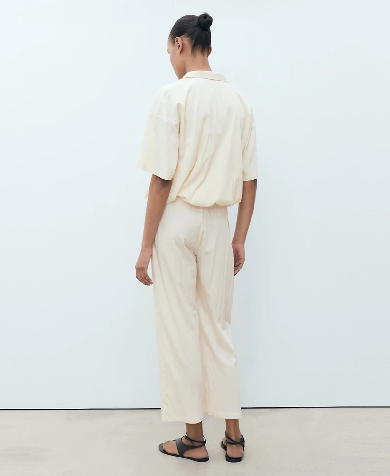 Mango Women's Flowy Cropped Pants
