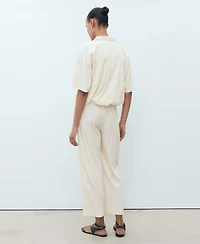 Mango Women's Flowy Cropped Pants