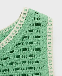 Mango Women's Floral Finishes Crochet Top