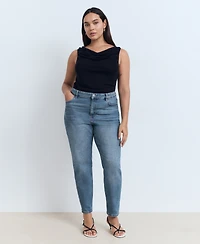 Mango Women's New Mom Comfort High-Rise Jeans