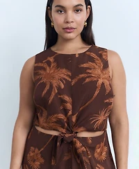 Mango Women's Cut Out Knot Detail Lyocell Jumpsuit