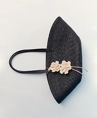 Mango Women's Flower Charm Natural Fiber Basket Bag