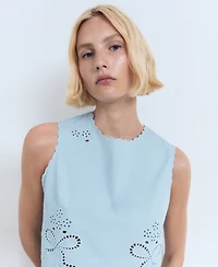 Mango Women's Embroidered Crop Top