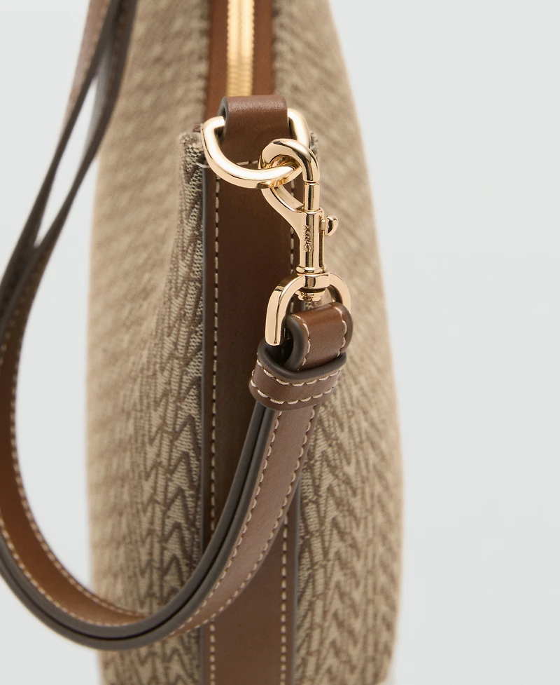 Mango Women's Printed Logo Shoulder Bag