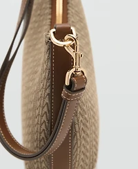 Mango Women's Printed Logo Shoulder Bag