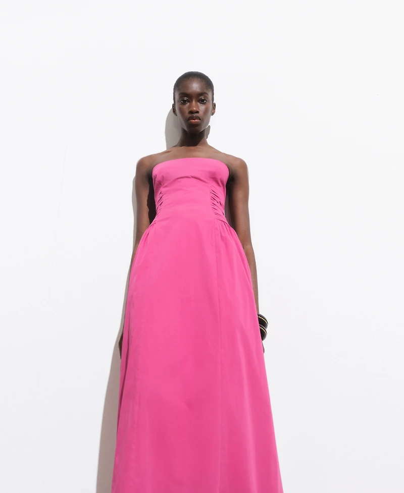 Mango Women's Strapless Midi Dress