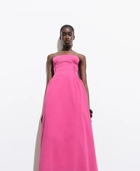 Mango Women's Strapless Midi Dress