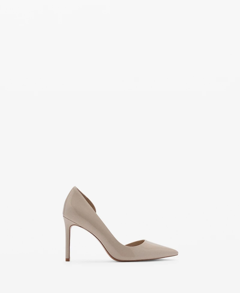 Mango Women's Asymmetrical Leather-Effect Heeled Shoes