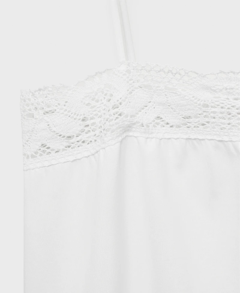 Mango Women's Cotton Lace Nightgown