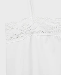 Mango Women's Cotton Lace Nightgown