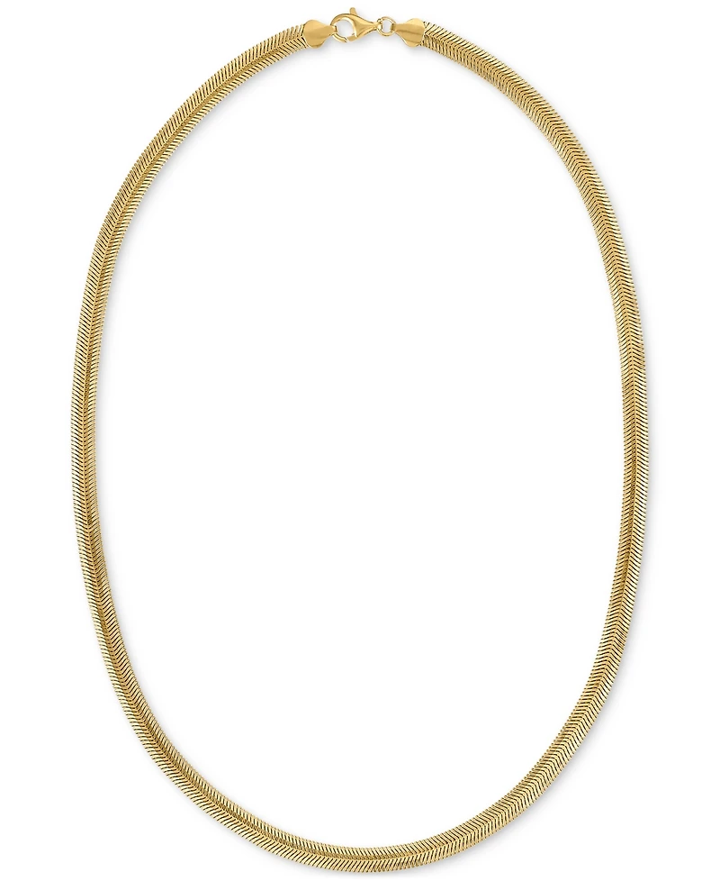 Men's Diamond-Cut Wide Snake Chain Necklace in 14k Gold Over Sterling Silver, 22"