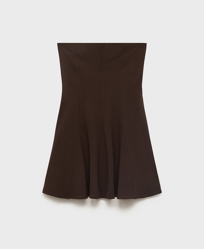 Mango Women's Short Pleated Strapless Dress