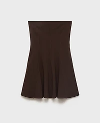 Mango Women's Short Pleated Strapless Dress
