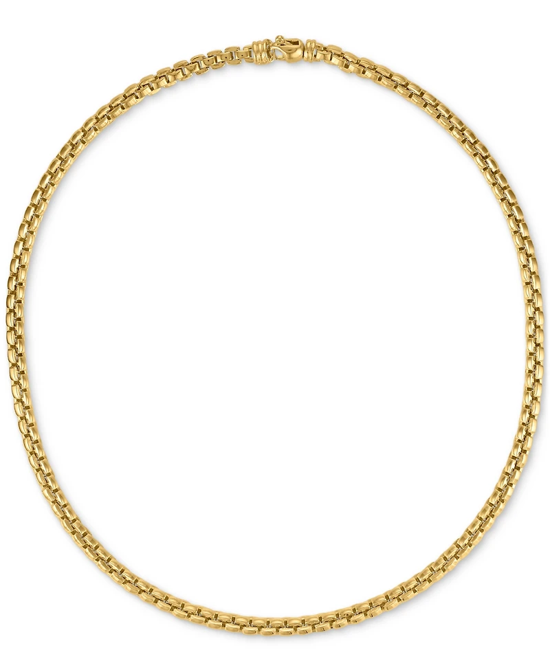 Men's Venezia Box Link 22" Chain Necklace in 14k Gold-Plated Sterling Silver