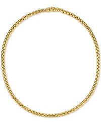 Men's Venezia Box Link 22" Chain Necklace in 14k Gold-Plated Sterling Silver