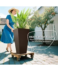 Outsunny 28" Tall Plastic Flower Pot, Set of 3