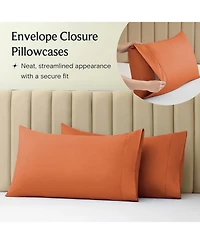 King 2PC Ultra Soft Silky Solid Performance Pillowcase Set