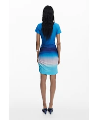 Desigual Women's Short dress with draped skirt