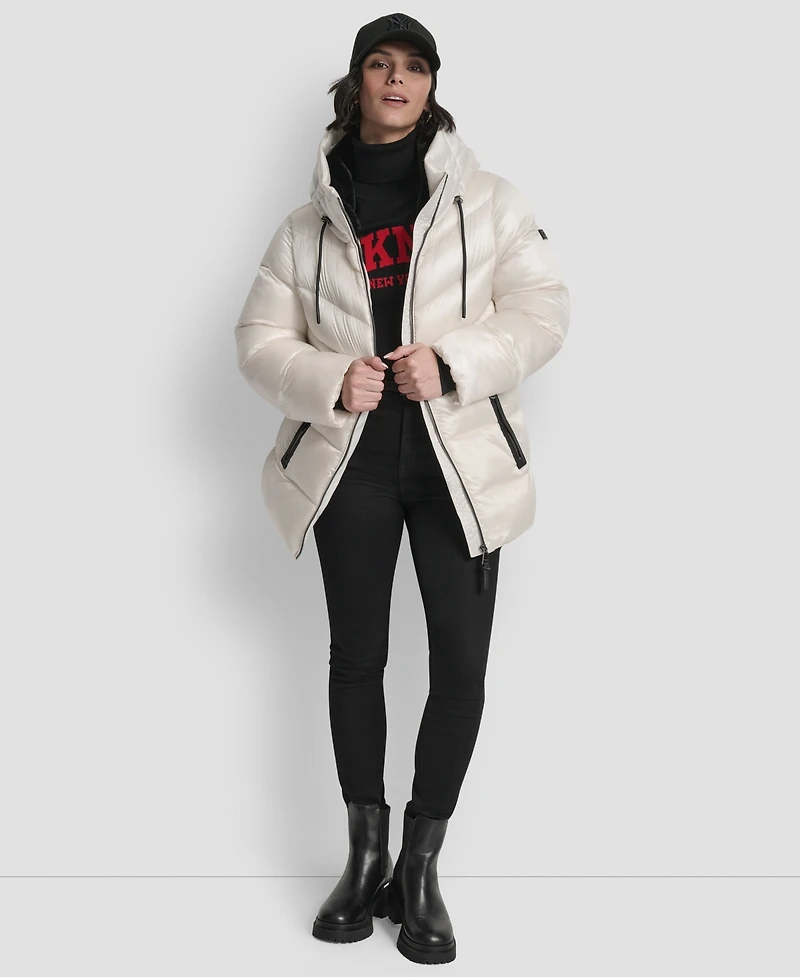 Dkny Women's Shine Hooded Puffer Coat
