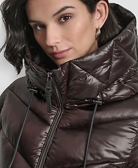 Dkny Women's Shine Hooded Puffer Coat