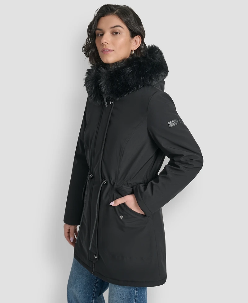 Dkny Women's Trim Hooded Anorak Puffer Coat