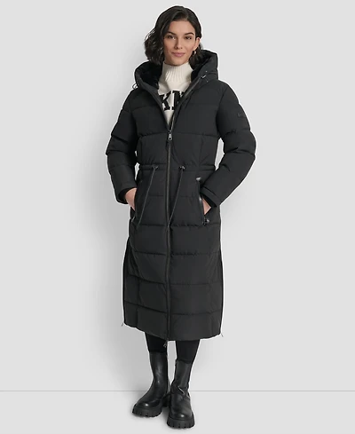 Dkny Women's Hooded Anorak Maxi Puffer Coat
