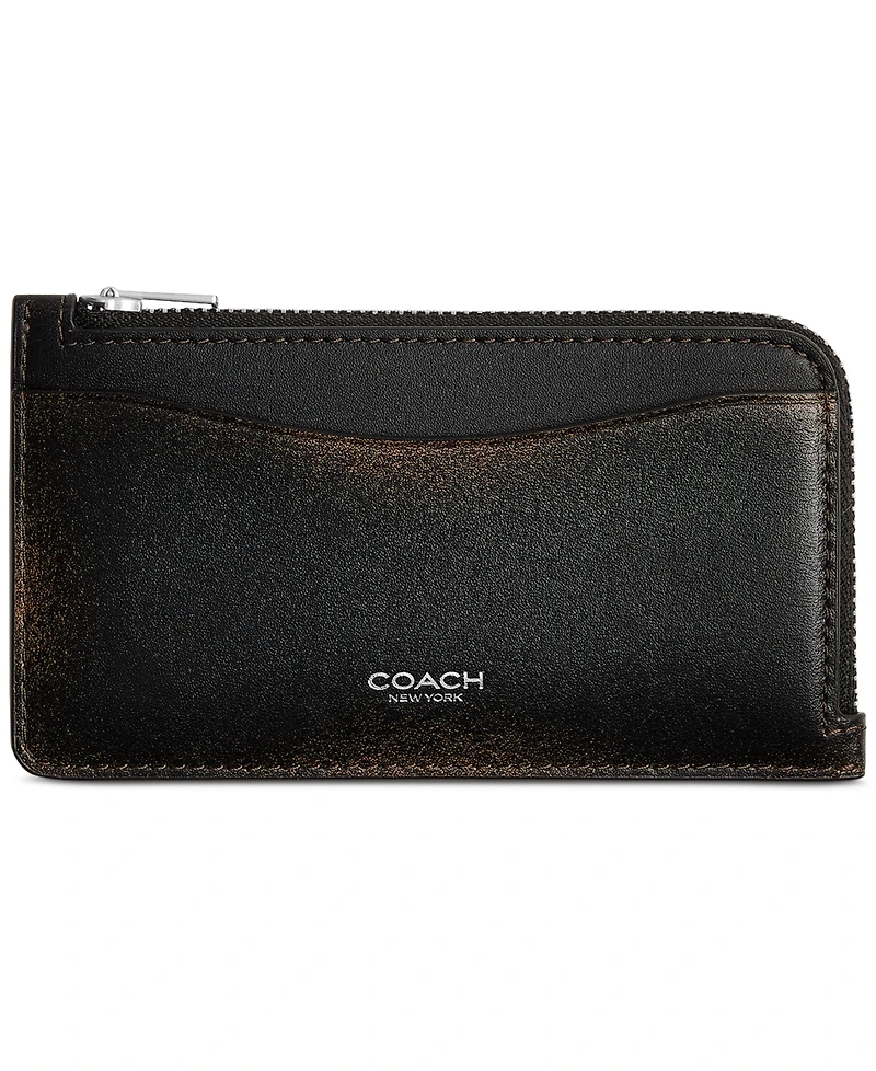 Coach Leather New York Zip Card Case