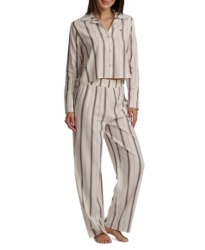 Tommy Hilfiger Women's Long Sleeve Top and High-Waist Pant Set