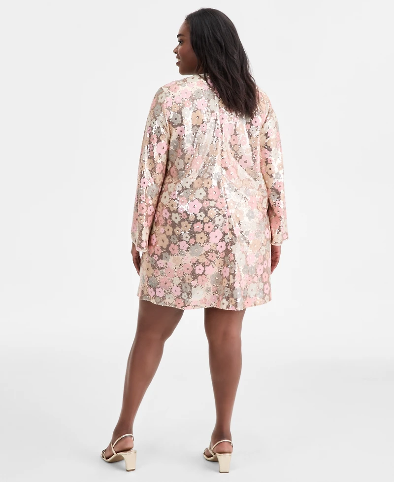 On 34th Trendy Plus Size Floral Sequin Embellished Shift Dress, Macy's Exclusive