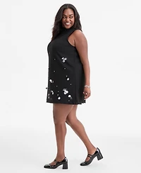 On 34th Trendy Plus Embellished Sleeveless Shift Dress, Macy's Exclusive