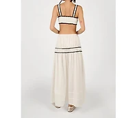 WeWoreWhat Women's Tiered Midi Skirt