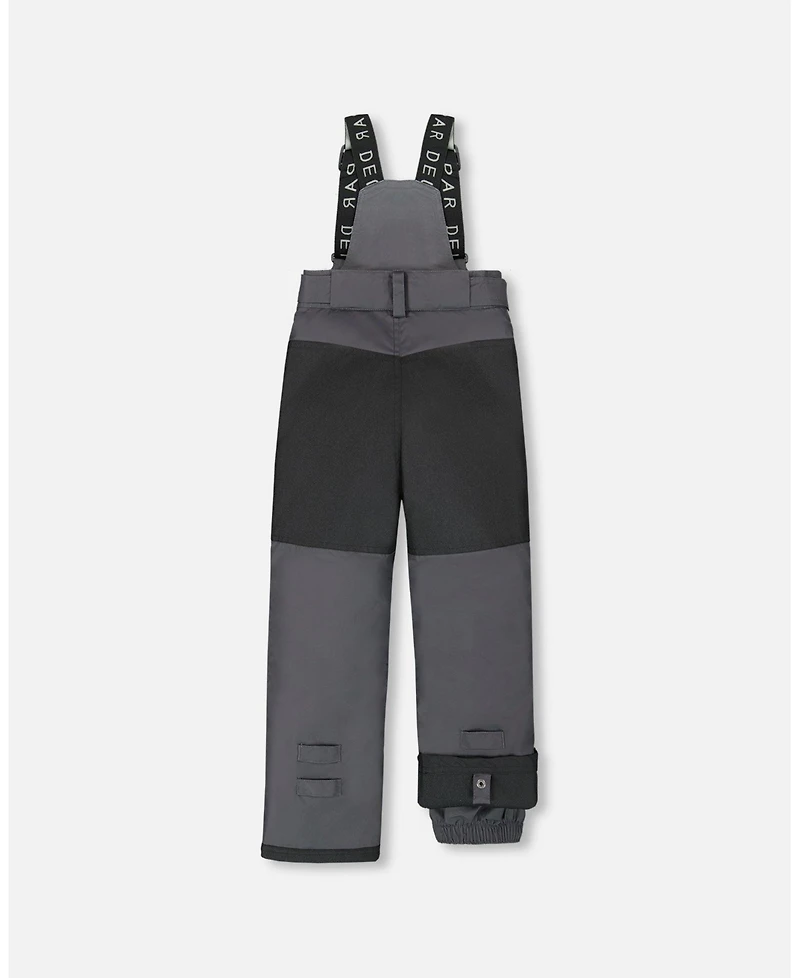 Deux par Kids Unisex Solid Play Snow Pants Dark Gray
