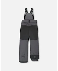 Deux par Kids Unisex Solid Play Snow Pants Dark Gray