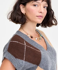 On 34th Women's Argyle Oversized Sweater Vest, Macy's Exclusive