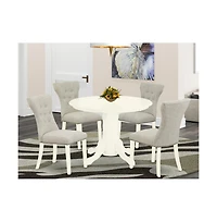 East West Furniture Dining Room Set Linen White