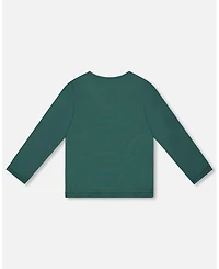 Deux par Little Girls Cotton Long Sleeve T-Shirt Dark Green - Toddler|Child