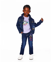 Deux par Girl Cotton Long Sleeve T-Shirt Lavender with Sequin Unicorn - Toddler|Child