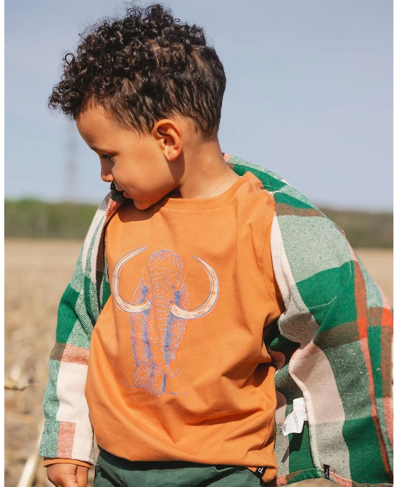 Deux par Boy Cotton Long Sleeve T-Shirt Cashew Brown - Toddler|Child