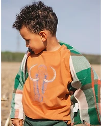 Deux par Boy Cotton Long Sleeve T-Shirt Cashew Brown - Toddler|Child